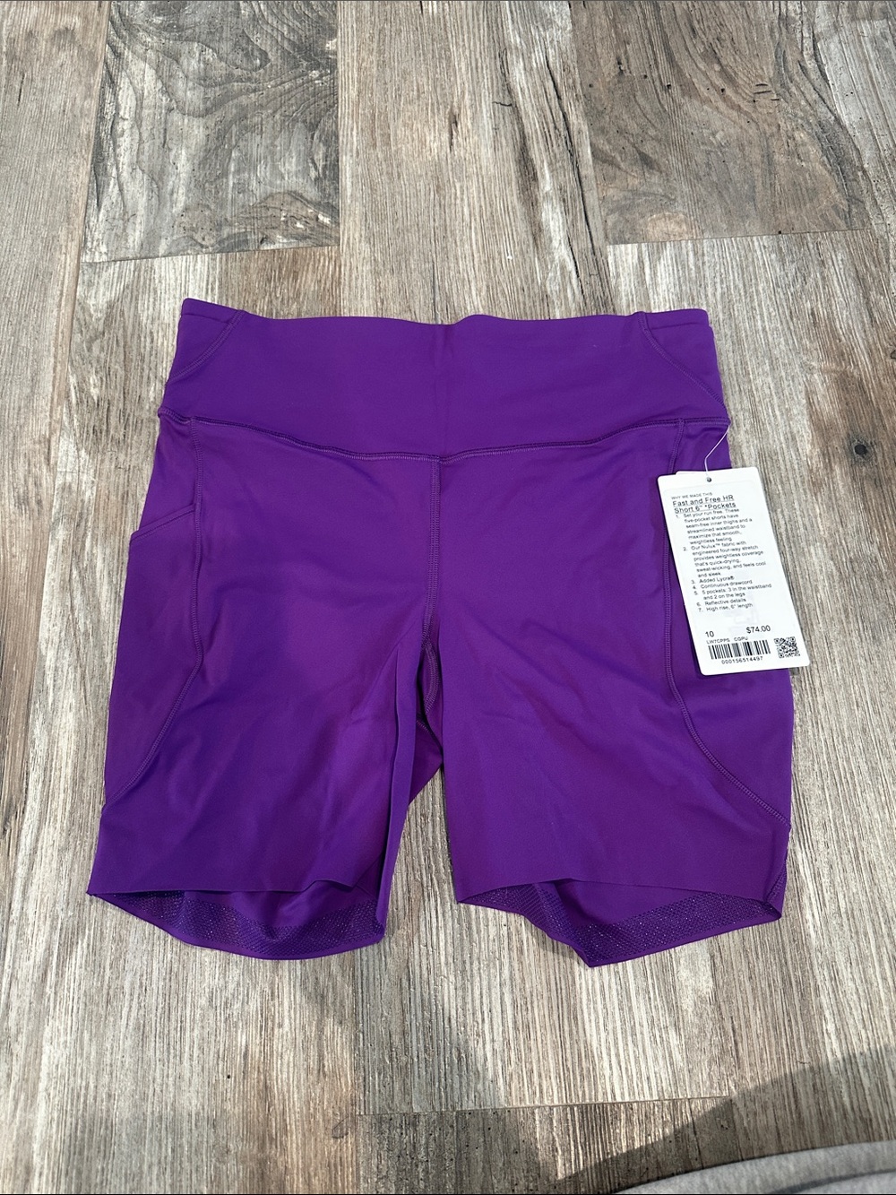 NEW with tags! Lululemon Fast & Free High-Rise Short 6" *5 Pocket College Purple